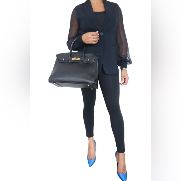 HERMES Birkin 35 Black Handbag Noir Togo‎ with Gold Hardware A Square Engraved - Picture 2 of 16